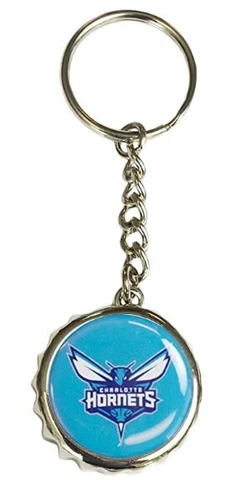 Charlotte Hornets Bottle Cap Metal Keychain with Bottle Opener Cover