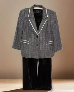 NEW Kasper Pant Suit Size 18 Two Piece Set Luxurious Linen Cotton Pockets EXEC - Picture 1 of 23
