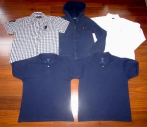 RALPH LAUREN POLO & JERZEES ~ Boy's 14 16 XL ~ Lot of 5! Shirts Oxford & Hoodie - Picture 1 of 7