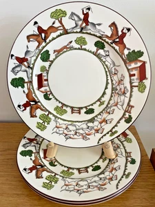 Retired Lot 3 Coalport Fox Hunting Scene 8" Salad Plate England - Picture 1 of 9