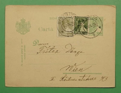 DR WHO 1930 RUMANIA TARJETA POSTAL MEJORADA BISTRITA A AUSTRIA w579 Foto 1 de 2