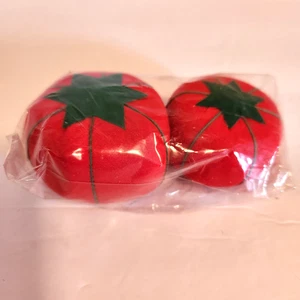 2 Tomato Pin Cushions LG/SM Sealed in Pack Needle Pin Cushions Sewing Tools - Picture 1 of 1
