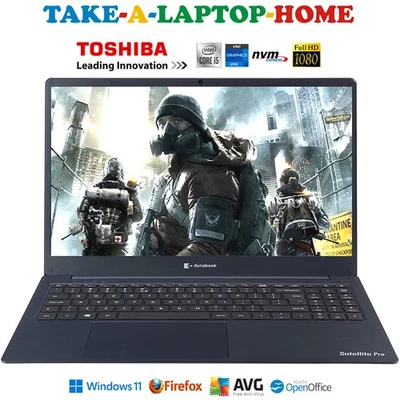 Toshiba i5 DynaBook Laptop Satellite Pro SSD 15.6" Gaming Core 4.2GHz Windows11 - Image 1 of 4