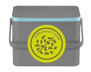 EKO Eco Living Anti-Bacterial Deco Food Waste Caddy 4L Kitchen Foodie Composting - Picture 1 of 6