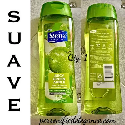 NUEVO Suave Essentials Jugoso Verde Manzana Suave Jabón Corporal Tamaño Completo 18 fl oz Foto 1 de 4