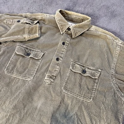 VTG J Crew Oarsman Chunky Corduroy 1/2 Button Pullover Shirt Men’s XL - Image 1 of 4