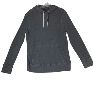 AMERICAN EAGLE Men's Dark Gray Waffle Knit Hoodie Kangaroo Pocket Size Medium  - Picture 1 of 10