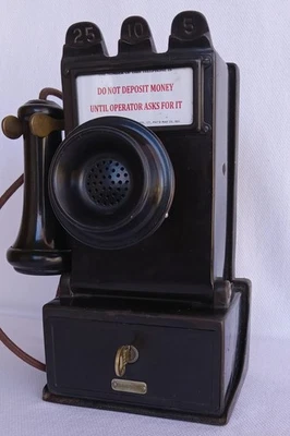 Antique telephone Gray 23D Coin collector Pay station Early - Image 1 of 4