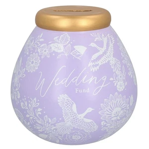 Olla de dinero de cerámica con patrón de boda Pot of Dreams - Tarro de ahorro para abrir regalo - Imagen 1 de 3