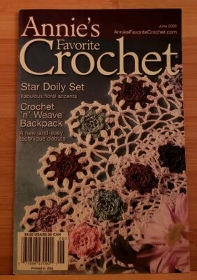 LB3 ANNIE'S FAVORITE CROCHET MAGAZINE, JUNE 2003 #123 - Image 1 of 4