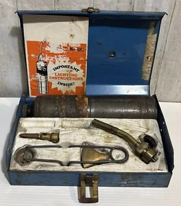 VTG Bernzomatic Torch Kit Blue Metal Carrying Case w/Sparker & Tips *READ* - Picture 1 of 21