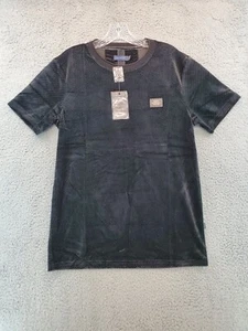 Barabas Herren Luxus schwarz mit schwarzem Glitzer S/S Tshirt Größe Medium Neu mit Etikett - Bild 1 von 21