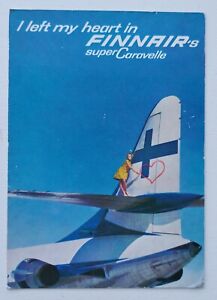 Finnair Aero Airline Issue Postcard Super Caravelle Marimekko
