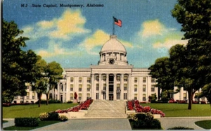Unposted Linen Post Card State Capitol Building Montgomery Alabama - Picture 1 of 2