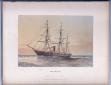 Colored Plate of the H.M.S. "Himalaya" from "The Ships of the Royal Navy" 1885