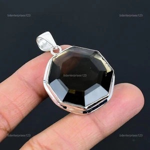 Valentines Sale 925 Sterling Silver Smoky Quartz Gemstone Wife Pendant Jewelry - Picture 1 of 6