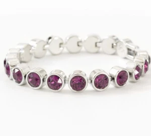 💎Touchstone Crystal Bracelet Amethyst Rhodium 7-1/4" New Condition - Picture 1 of 7