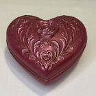Vintage Ceramic Heart Shaped Trinket Box Holder Pink Valentine?s Day Love Roses