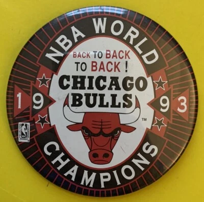 1993 Chicago Bulls Vintage NBA Finals Champions basketball pin Michael Jordan 1 - Image 1 of 2
