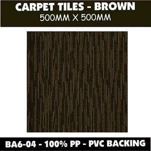 CARPET TILES – 500x500 - BROWN JACQUARD - SAVE 60%* ON RETAIL Home or Office - Picture 1 of 11