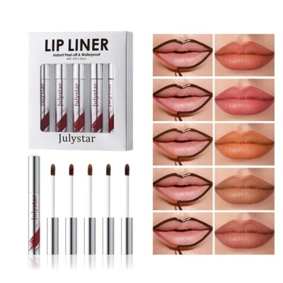 5PCS Peel Off Lip Stain Liner Tattoo Waterproof Smudge Proof Makeup Lipstick - image 1 of 4