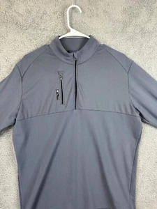Adidas Golf Pullover Mens Medium Gray Long Sleeve Climalite Performance 1/4 Zip - Picture 1 of 14