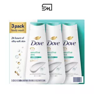 Dove Original Sensitive Skin Body Wash Hypoallergenic 3 Pack Gift Set 23Oz Each - Picture 1 of 2