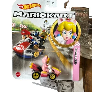 Cat Peach Standard Kart Hot Wheels Mario Kart Diecast Slightly Damaged Package - Picture 1 of 7