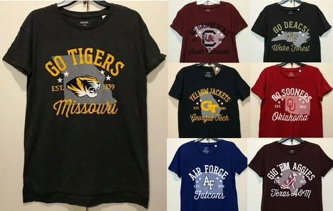 New NCAA Women's T-shirt College Ladies Tee Shirt - Pick One Cover