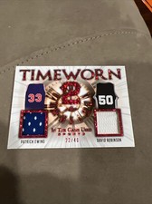 2022 leaf in the game used time worn Ewing Robinson dual relic 22/40