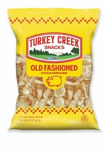 Turkey Creek gebratene Schweinefelle Schalen Chicharrones Original 2,0 Unzen (12 Beutel) - Bild 1 von 2