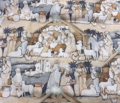 Susan Winget CP7704 Manger 3 Kings Nativity Scene Christmas Fabric 5/8 Yd - Image 1 of 4