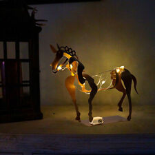 Skulptur 3D Stehendes Pferd Metall LED-Licht Statue Figur Haushalt Kunst Deko