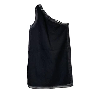 Stella McCartney Dress Size UK10 Black One Shoulder Wool Silk Mini Sleeveless - Picture 1 of 12