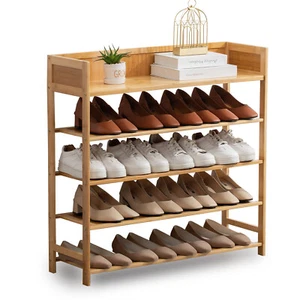 Shoe Rack Organizer, Bamboo Shoe Storage for Entryway,Nature 5 tier-31.5 in - Picture 1 of 9