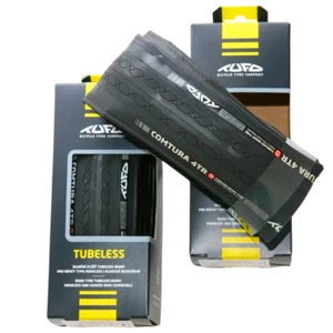 Par de neumáticos de bicicleta de carretera sin cámara 700 x 25c Tufo Comtura TLR negros 700c hechos en euros - Imagen 1 de 7