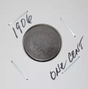 Centime tête d'indien 1906 - Bronze classique États-Unis Pièce de monnaie - Liberté en coiffe - Photo 1/4