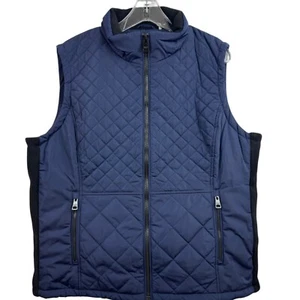 Andrew Marc Stepp gefütterte Weste Jacke XL dunkelblau und schwarz durchgehender Reißverschluss Taschen - Bild 1 von 5