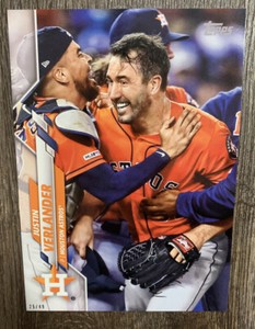 2020 Topps Short Print SP Jumbo 5x7 Justin Verlander Astros 345 25/49