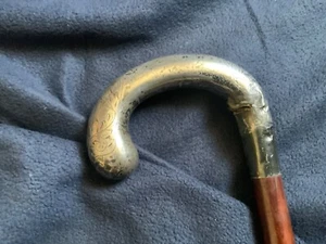 Antique Sterling And Lacquer Cane Walking Stick - Picture 1 of 10