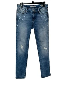 Mavi Women Jeans Emma Slim Boyfriend Low-Rise Distressed Medium Wash Denim Sz.30 - Picture 1 of 11