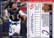 Roberto Perez Signed 2010 Grandstand Lake County Captains #NNO Card Auto AU