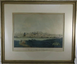 Aachen Vue d'Aix la Chapelle Kolorierte Aquatinta Radierung Dirk Sluyter 1818 - Picture 1 of 12