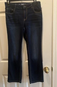 Cat & Jack Jeans Size 14 Bootcut Stretch Adjustable Waist Blue Wash - Picture 1 of 5