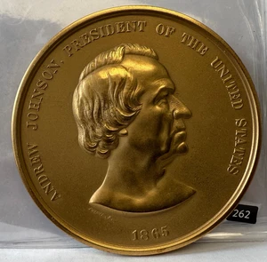 Bronze Andrew Johnson Präsidentenmedaille 3" Präsident - Bild 1 von 2
