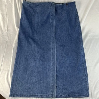 VTG Marsh Landing Denim Maxi Skirt 100% Cotton Size 16W Long Skirt Boho Prairie - Image 1 of 4