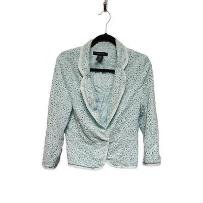Jones Wear Pale Mint Green Eyelet Blazer Size 10 - Изображение 1 из 4