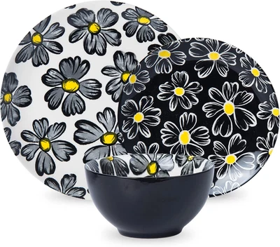 Juego de vajilla de 12 piezas Juego de platos de cerámica Juego de platos Servicio para 4, juegos de cuencos,  Foto 1 de 4