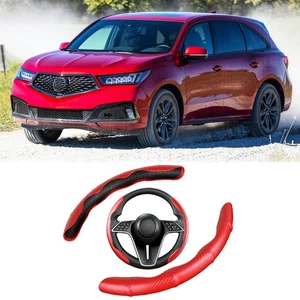 Cubierta Volante Fibra Carbono + Cuero Rojo Antideslizante 15"/38cm Para Acura MDX - Imagen 1 de 14