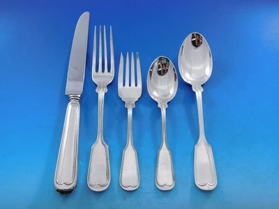 Juego de cubiertos de plata esterlina Fiddle Thread de Frank Smith servicio 64 piezas cena Foto 1 de 4